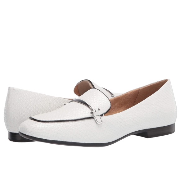 Naturalizer Shoes - Naturalizer Womens EMILINE Leather Loafers White Snake